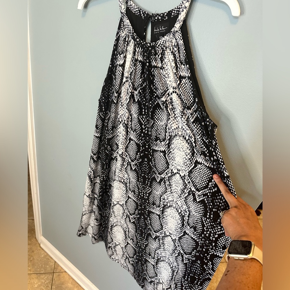 Nicole Miller Black and White Snake Print Dress - Picture 3 of 4